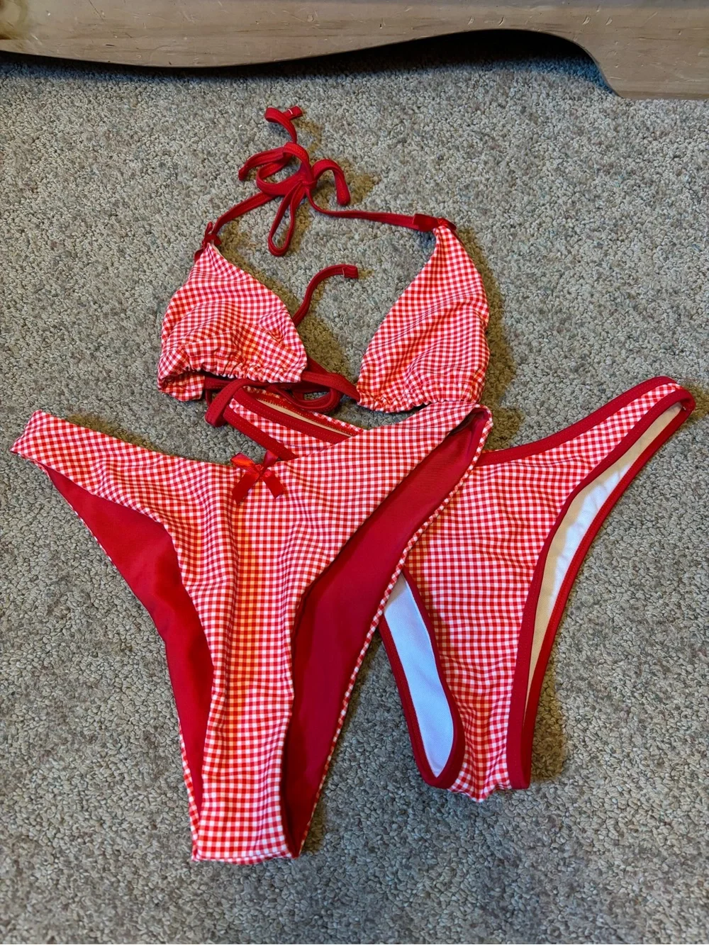 SHEIN 6 -Multi-Color Floral & Solid Bikini Set Bundle - Yellow, Blue, Red, Cream